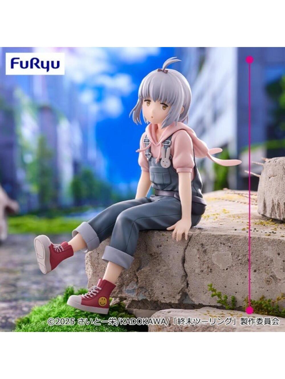 FuRyu Noodle Stopper Figure Yoko Shuumatsu Touring Grey Pink New Anime Statuette